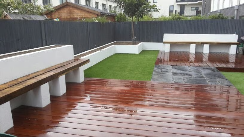 Composite decking installation with clean edges