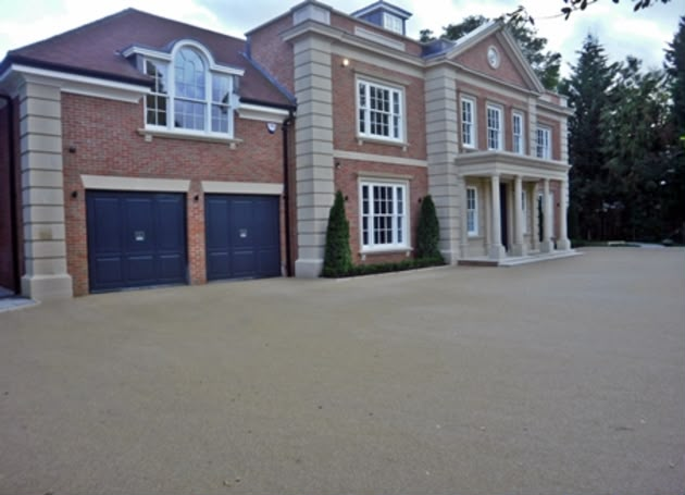 Resin-bound driveway to a large detached home